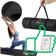 GRUBA MATA DO ĆWICZEŃ NBR 1,5 CM FIT.ME ZESTAW Z PASKIEM DO JOGI I UCHWYTEM