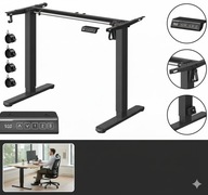 Stelaż na Biurko z Regulacją Wysokości, Elektryczny, Funkcja Pamięci Czarny