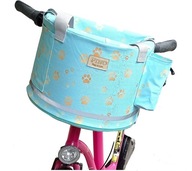 Koszyk na rower na zakupy Miętowy w złote łapki na każdy dzień do pracy