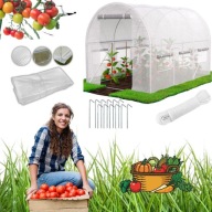 TUNEL FOLIOWY OGRODOWY STELAŻ SZKLARNIA 6M2 3X2 UV5 PE 140 WZMOCNIONY BIAŁY