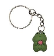 Brelok mini żabka serce ozdoba do kluczy plecaka piórnika torebki i walizki