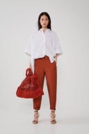 M A N G O cygaretki czerwone bordowe spodnie balonowe ceglaste burgundowe