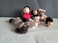 Zestaw maskotek 7szt Nici Biedronka Wilk Żyrafa Owca 15-30cm Z678