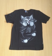 KOSZULKA KOT T-SHIRT ŚWIECĄCA W CIEMNOŚCI UNISEX r.XL