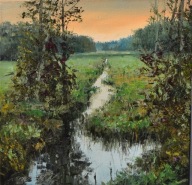 Kanał" obraz olejny na płótnie 30x30cm , oryginał Garncarek Al,,,