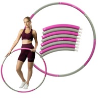 DRFIT HULA HOP SKŁADANE 8 ELEMENTÓW Ø 100 CM SZARO-RÓŻOWE CARDIO FITNESS