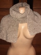 Szalik szal beż akryl ręcznie robiony nowy