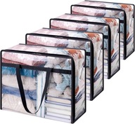 TORBY DO PRZECHOWYWANIA UBRAŃ 4x PRZEZROCZYSTE TORBY NA UBRANIA POŚCIEL KOC