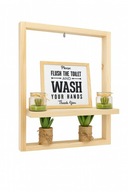 Drewniana półka-półeczka na doniczkę / wieszak / ramka – naturalne drewno