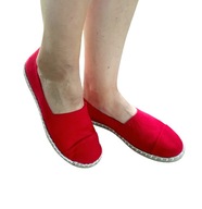 ESPADRYLE BALERINY CZERWONE ZAMSZ 41