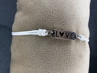 Bransoletka hand made LOVE prezent kolor BIAŁY