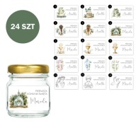 Naklejki na słoiczki miodki komunijne dla gości 24 szt- PERSONALIZOWANE