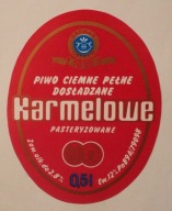 ETYKIETA - BROWAR OSTRÓW - Karmelowe - PIWO CIEMNE PEŁNE DOSŁADZANE