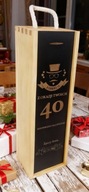 STOJAK NA WINO URODZINY 30 35 40 45 50 60 70 NATURALNE DREWNO LAKIEROWANE