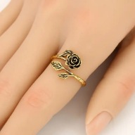 PIERŚCIONEK PIERŚCIEŃ róża walentynki VINTAGE boho DIAMENTAMI ANIMEunisex