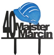 topper na tort dekoracja personalizacja KASK !!WYBÓR KOLORÓW