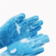 2x Rękawice do mycia kąpania psa kota – mycie i masaż szczotka niebieska