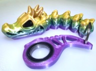Keyrambit KeySpinner Rainbow Flexi Czaszka T Rex Rekinek HIT Tęczowy