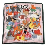 Wielobarwna apaszka chustka koty kot chusta nowa