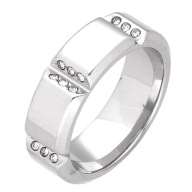 50451 Pierścionek stal chirurgiczna średnica 20 mm obrączka z cyrkoniami