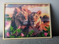 Lwia rodzinka - Haft Diamentowy