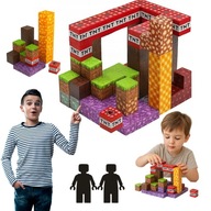 KLOCKI MAGNETYCZNE MINECRAFT DLA DZIECI KONSTRUKCYJNE SZEŚCIANY 120element