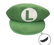 Czapka Luigiego Luigi Zielona Super Mario Bros Wąsy Cospaly Halloween Gra