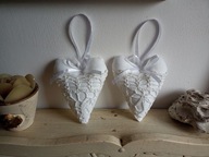 KORONKOWE SERCA DUŻE ZAWIESZKI BAWEŁNA KOMPLET 2 SZTUKI