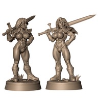 Barbarian Sword Maiden Mistrzyni Miecza Barbarzyńca ver1 Pinup RPG Druk 3D