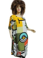 WŁOSKA SUKIENKA LNIANA z kieszeniami 38/40