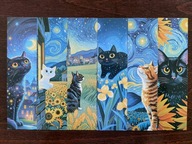 Zakładki do książki Cats ART Urocze Kotki Koty mix Noc Gwiazdy 6 szt a
