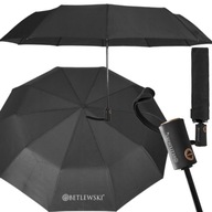 BETLEWSKI SKŁADANY PARASOL AUTOMATYCZNY MĘSKI DAMSKI SOLIDNY CZARNY BPA-4