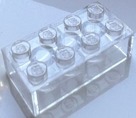 LEGO klocek brick 2x4 3001 Trans-Clear 1szt Uży