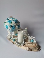 Komunia Święta Pamiątki – Samochód Na Drewnie Ze Świecznikiem