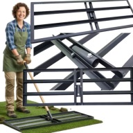 NIWELATOR TERENU RĘCZNY 90X30CM DO SIANIA TRAWY PIASKOWANIA METALOWY MOCNY