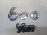Fiat 600 VAN Seicento Klapa tył Komplet EMBLEMAT ZNACZEK LOGO ORYGINAŁ