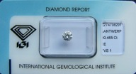 BRYLANT 0.465ct VS1 E 4,88 mm Certyfikat IGI Diament