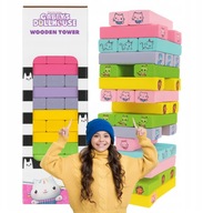 KOLOROWA DREWNIANA WIEŻA KLOCKI KOCI DOMEK GABI GRA GABBY DOLLHOUSE