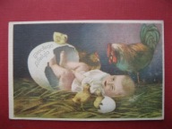 Dziecko i kura kogut z przed 1939