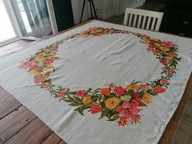 LNIANY OBRUS KWIATY TULIPANY GERBERY LILIE J.NOWY 130 x 140