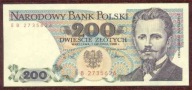 ZESTAW BANKNOTÓW 200 zł. 1988 r. UNC 10 szt. - różne serie !!!