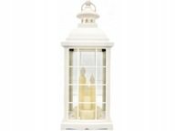 LAMPION ŚWIECZNIK OZDOBNY BIAŁY TYPU ANGIELSKIEGO LED + BATERIE GRATIS