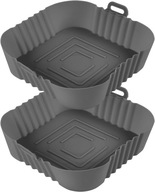 2X SILIKONOWY WKŁAD DO FRYTKOWNICY 20CM SZARY AIRFRYER GARNEK DO PIEKARNIKA