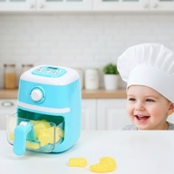 Frytkownica dla dzieci AIR FRYER led 10 elementów Niebieska Dzwięki +3 LAT