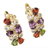 66456 KOLCZYKI 18K POZŁACANE 20/10 MM eleganckie z cyrkoniami