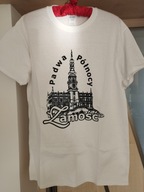 T-SHIRT MĘSKI BAWEŁNIANY BIAŁY Z NADRUKIEM DLA MIŁOŚNIKA ZAMOŚCIA R.M