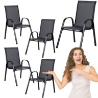 KRZESŁA OGRODOWE METALOWE x4 NA TARAS BALKON OGRÓD NOWOCZESNE KRZESŁO