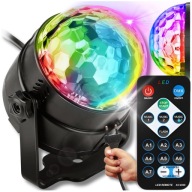 Kula Disco LED RGB Reflektor Projektor Pilot Czujnik Dźwięku