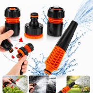 ZESTAW ZŁĄCZEK OGRODOWYCH NA WĄŻ DO PODLEWANIA 4-ELEMENTY ZRASZACZ ZŁĄCZKI