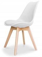 Krzesło skandynawskie MONZA WHITE PU | Stylowe i wygodne do jadalni